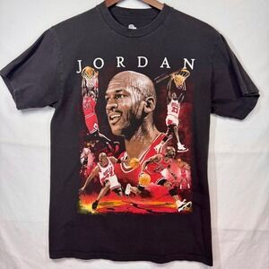 Jordan Graphic T-Shirt‎ Michael Jordan Bulls Basketball Tee Black Sz Medium